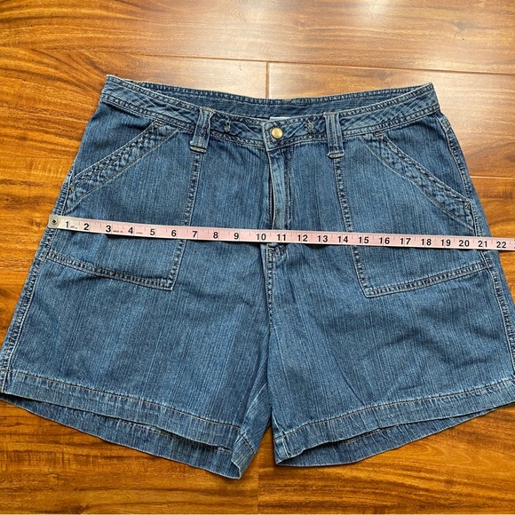 Vintage 1775 Women Medium Blue High Waist Relaxed 100% Cotton Jean Short Size 14 - Picture 14 of 16
